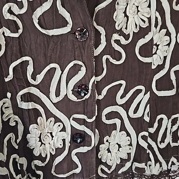 Alberto Makali Embroidered Floral Ribbon Jacket Size 12 - Picture 3 of 6